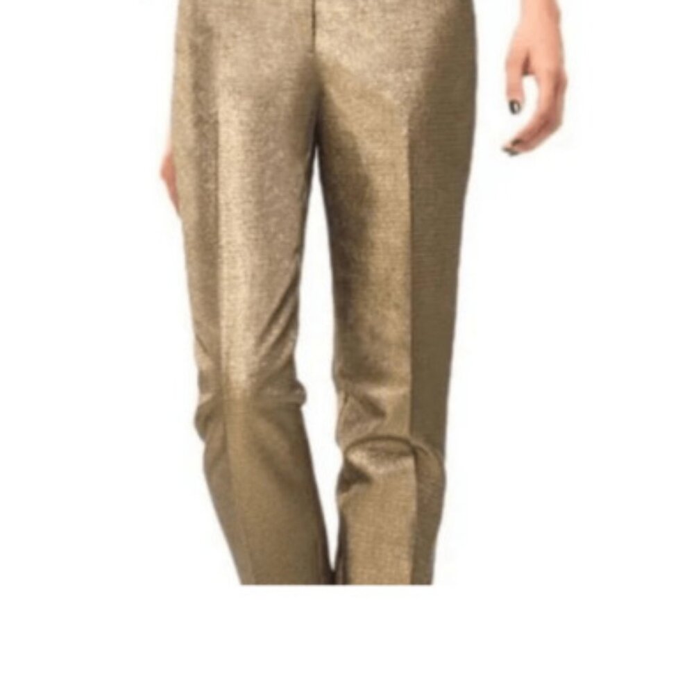NWT Leon Max Max Studio Limited Edition Gold Glitter Shimmer Straight Leg Pant
